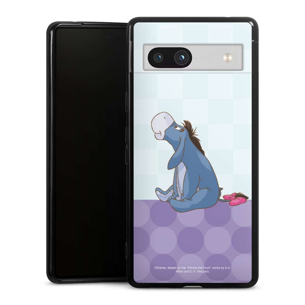 Google Pixel 7a Handy Silikon Hülle Case schwarz Handyhülle Disney Donkey Winnie The Pooh