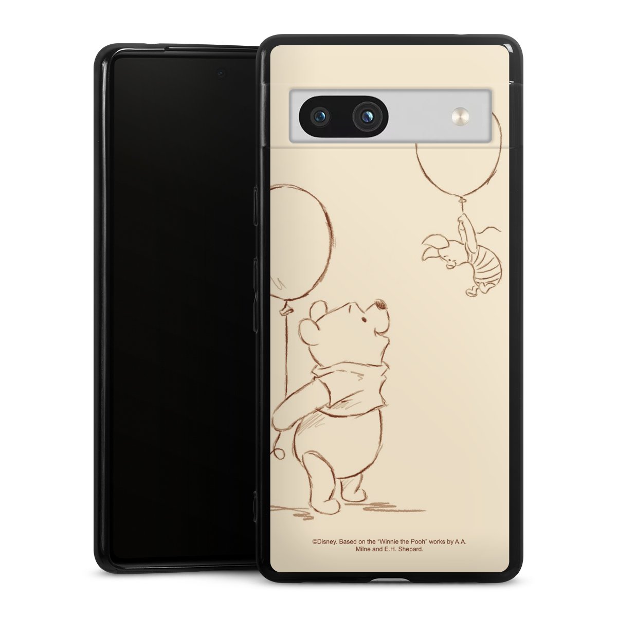 Google Pixel 7a Handy Silikon Hülle Case schwarz Handyhülle Official Licensed Product Winnie The Pooh Disney