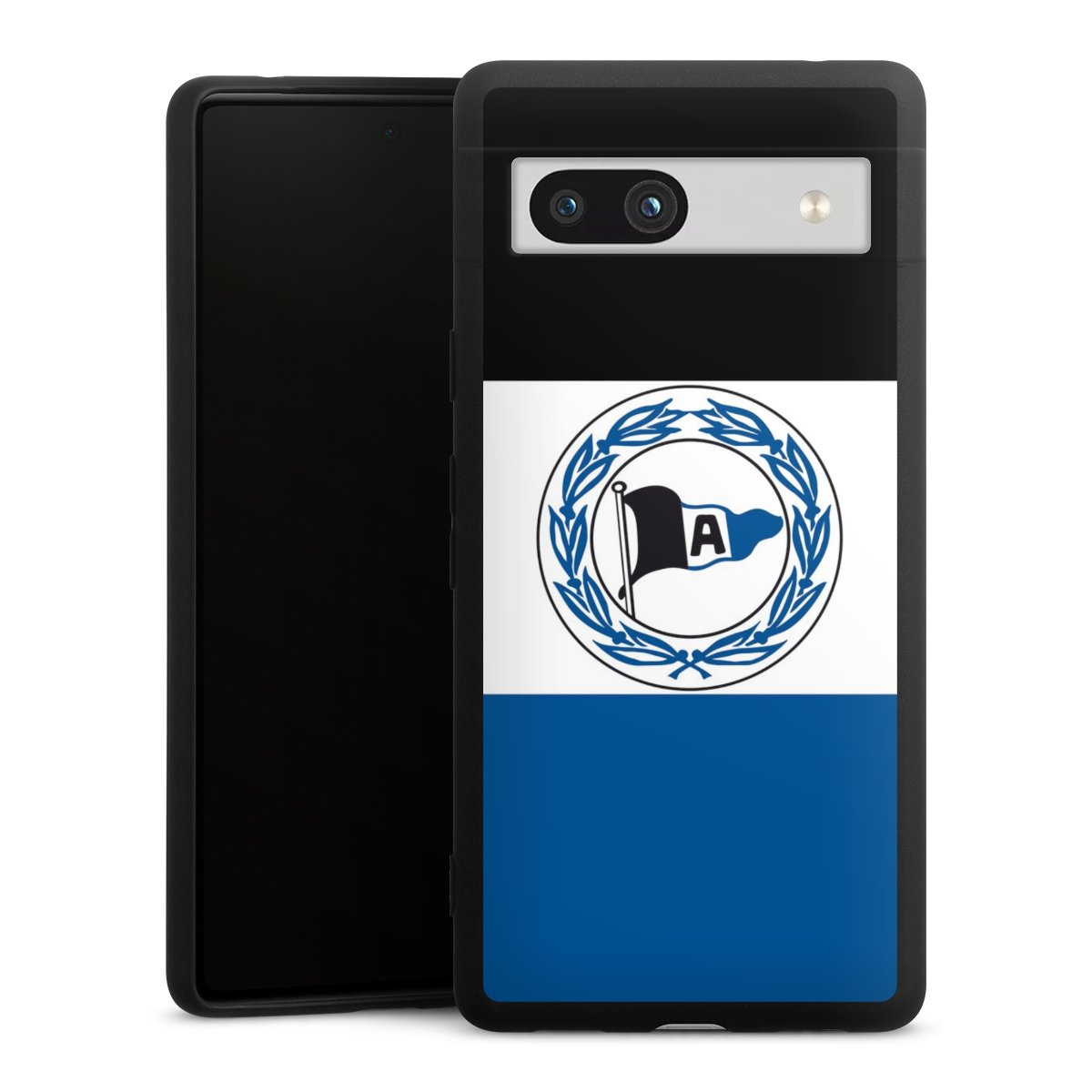 Google Pixel 7a Handy Premium Silikon Hülle Handyhülle schwarz Case Arminen Official Licensed Product Arminia Bielefeld Silikon Premium Case