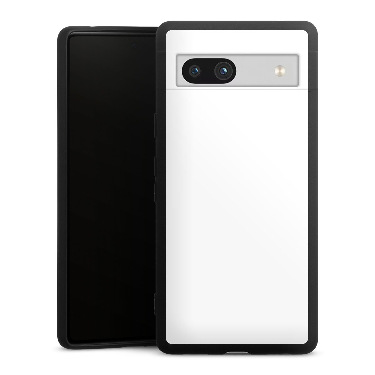 Google Pixel 7a Handy Premium Silikon Hülle Handyhülle schwarz Case Unicoloured Colour White Silikon Premium Case