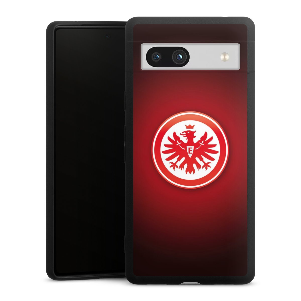 Google Pixel 7a Handy Premium Silikon Hülle Handyhülle schwarz Case Eintracht Frankfurt Official Licensed Product Coat Of Arms Silikon Premium Case