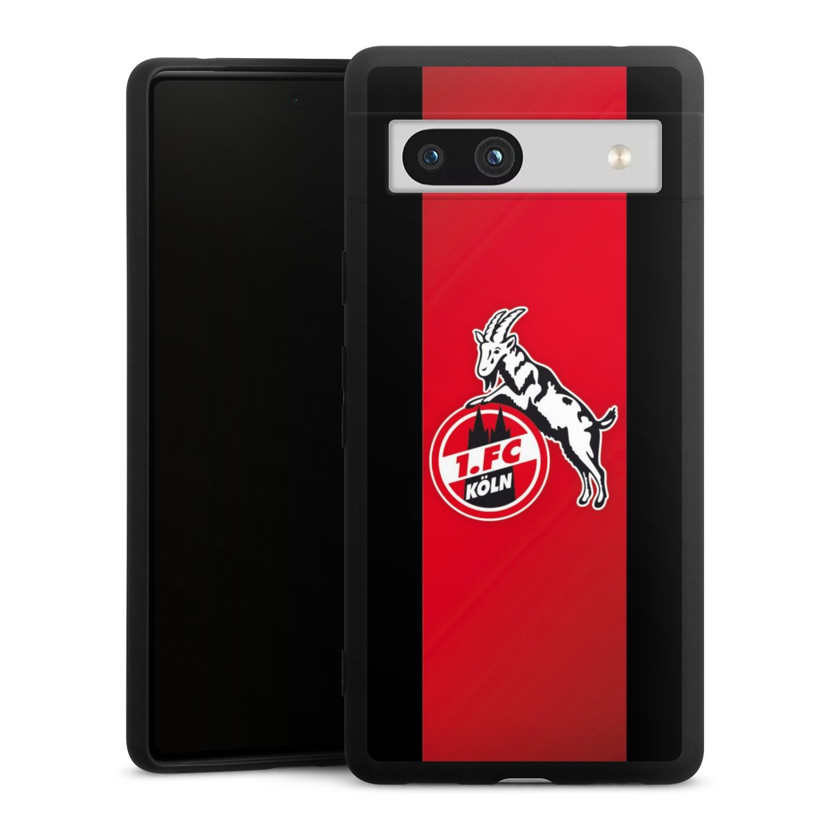 Google Pixel 7a Handy Premium Silikon Hülle Handyhülle schwarz Case Official Licensed Product Billy Goat Hennes 1. Fc Köln Silikon Premium Case