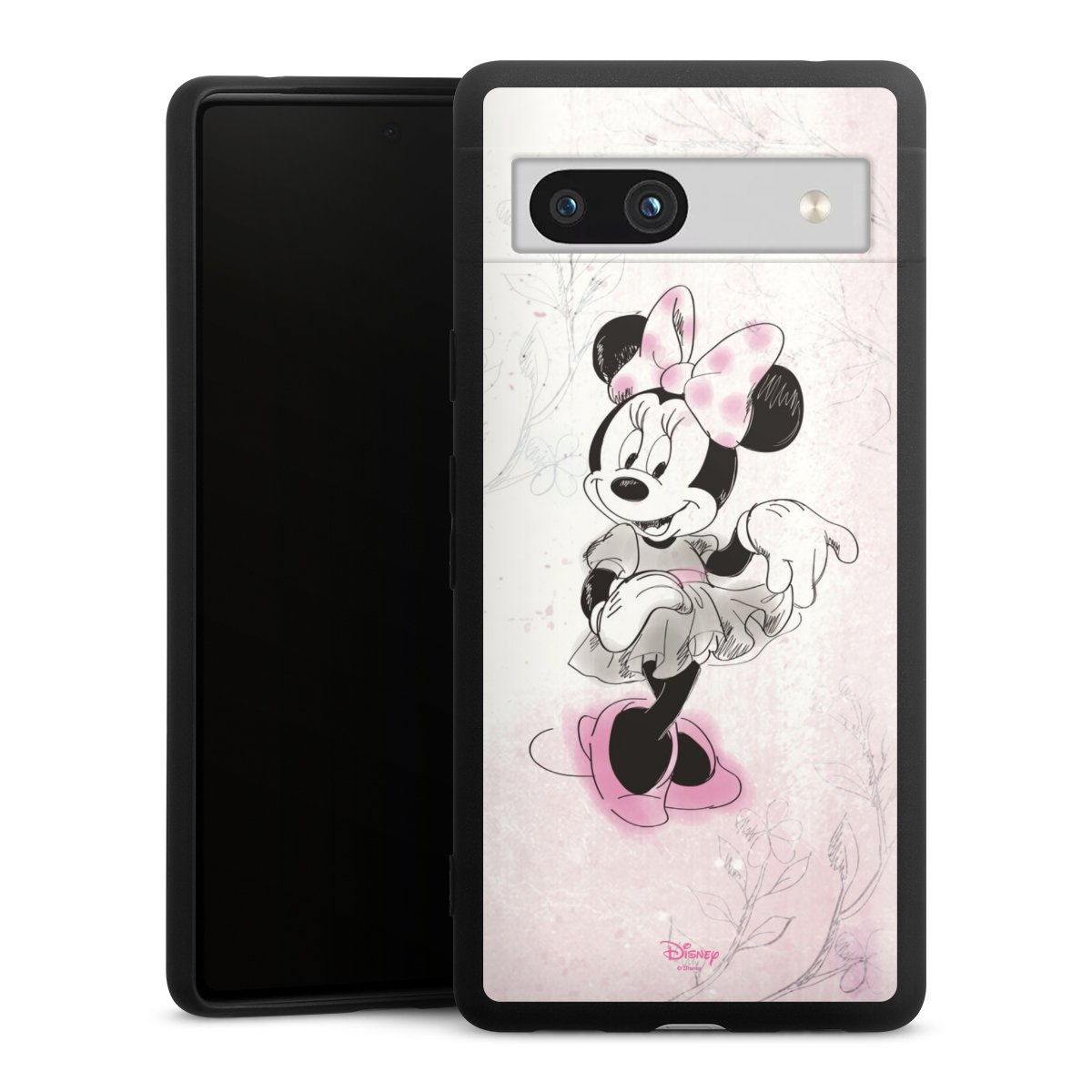 Google Pixel 7a Handy Premium Silikon Hülle Handyhülle schwarz Case Disney Minnie Mouse Vintage Silikon Premium Case