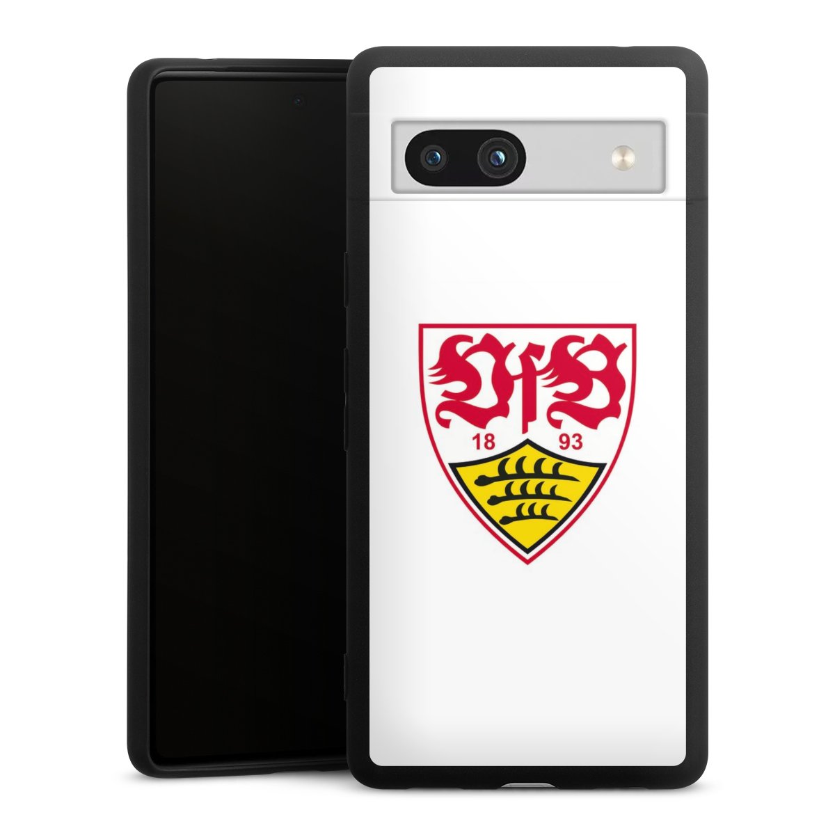 Google Pixel 7a Handy Premium Silikon Hülle Handyhülle schwarz Case Logo Official Licensed Product Vfb Stuttgart Silikon Premium Case