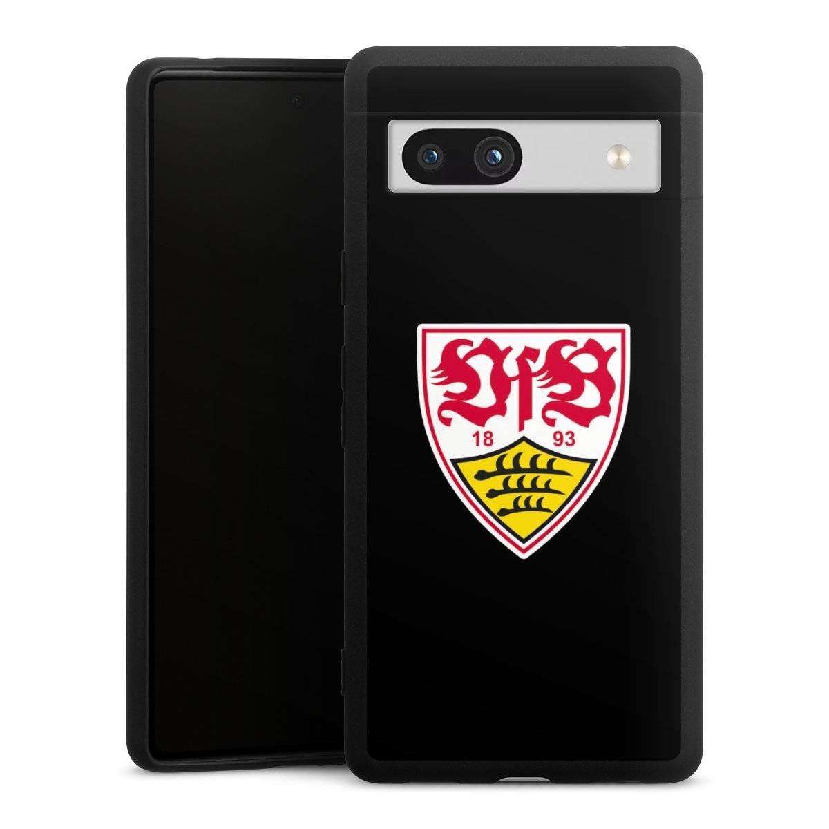 Google Pixel 7a Handy Premium Silikon Hülle Handyhülle schwarz Case Vfb Stuttgart Official Licensed Product Coat Of Arms Silikon Premium Case