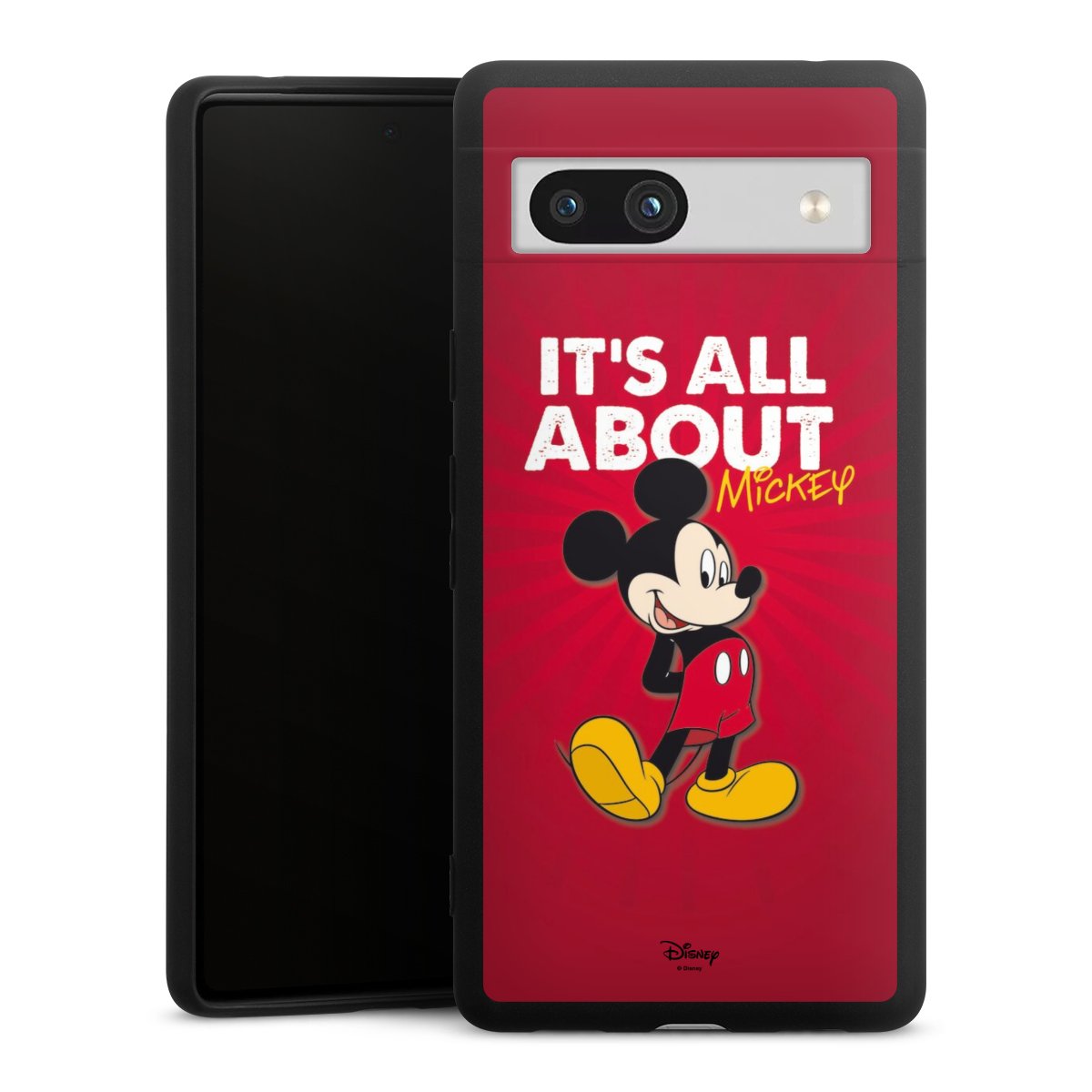 Google Pixel 7a Handy Premium Silikon Hülle Handyhülle schwarz Case Mouse Disney Official Licensed Product Silikon Premium Case