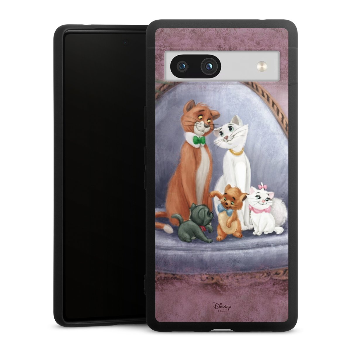 Google Pixel 7a Handy Premium Silikon Hülle Handyhülle schwarz Case Official Licensed Product Disney Aristocats Silikon Premium Case