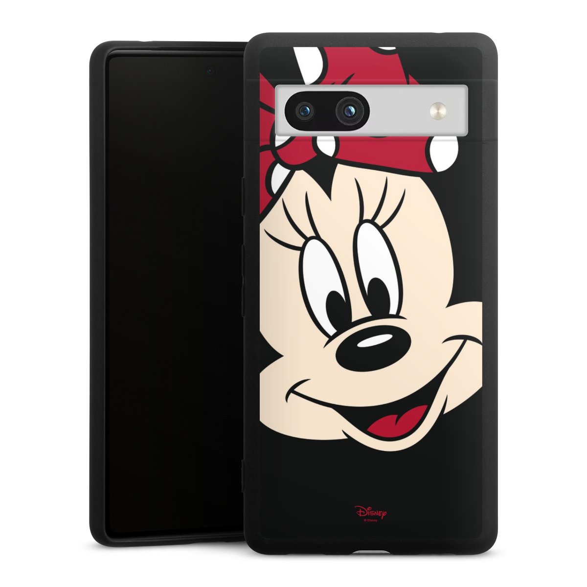 Google Pixel 7a Handy Premium Silikon Hülle Handyhülle schwarz Case Minnie Mouse Official Licensed Product Disney Silikon Premium Case