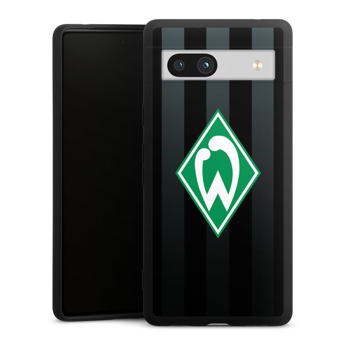 Google Pixel 7a Handy Premium Silikon Hülle Handyhülle schwarz Case Stripes Sv Werder Bremen Official Licensed Product Silikon Premium Case