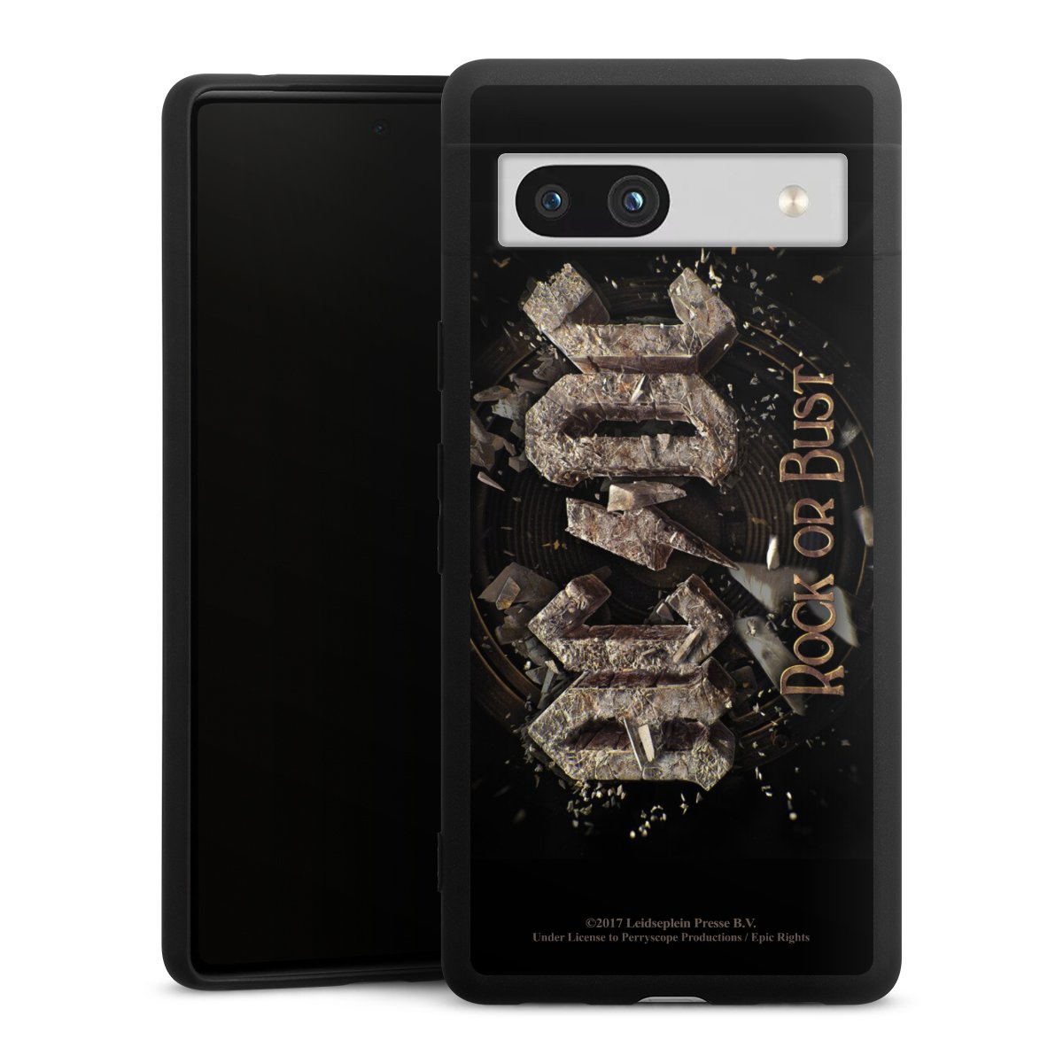 Google Pixel 7a Handy Premium Silikon Hülle Handyhülle schwarz Case Acdc Official Licensed Product Rock Or Bust Silikon Premium Case