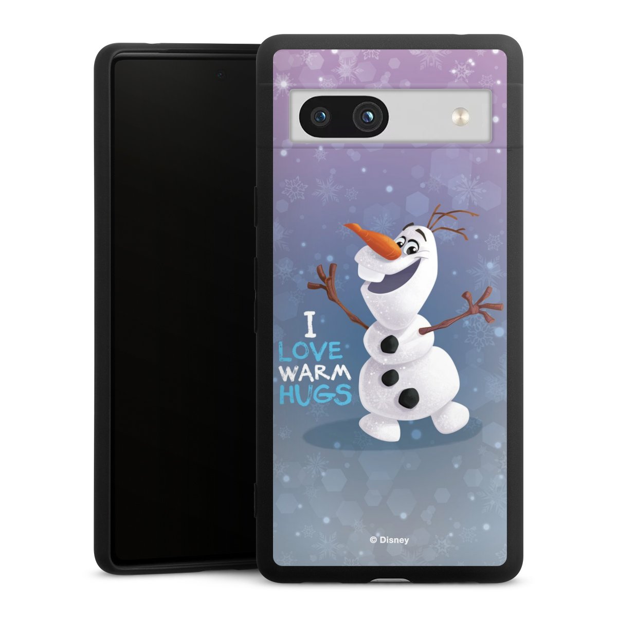 Google Pixel 7a Handy Premium Silikon Hülle Handyhülle schwarz Case Frozen Frozen Olaf Official Licensed Product Silikon Premium Case