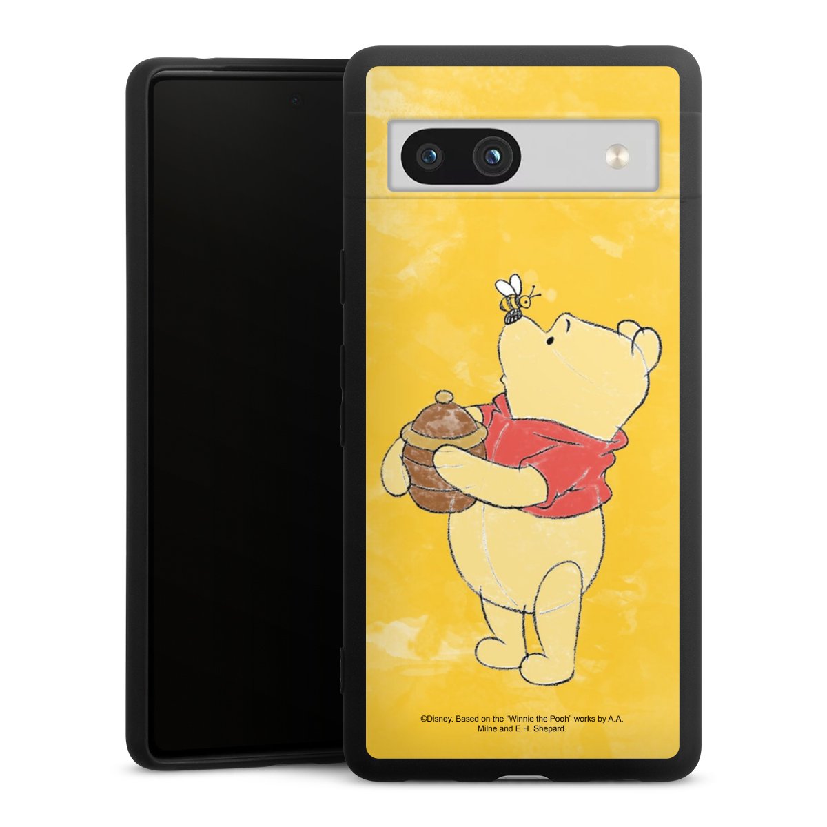 Google Pixel 7a Handy Premium Silikon Hülle Handyhülle schwarz Case Official Licensed Product Winnie The Pooh Disney Silikon Premium Case