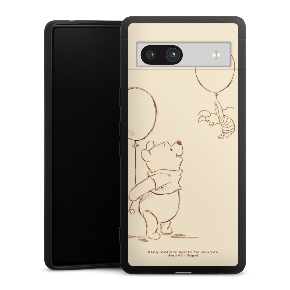 Google Pixel 7a Handy Premium Silikon Hülle Handyhülle schwarz Case Official Licensed Product Winnie The Pooh Disney Silikon Premium Case