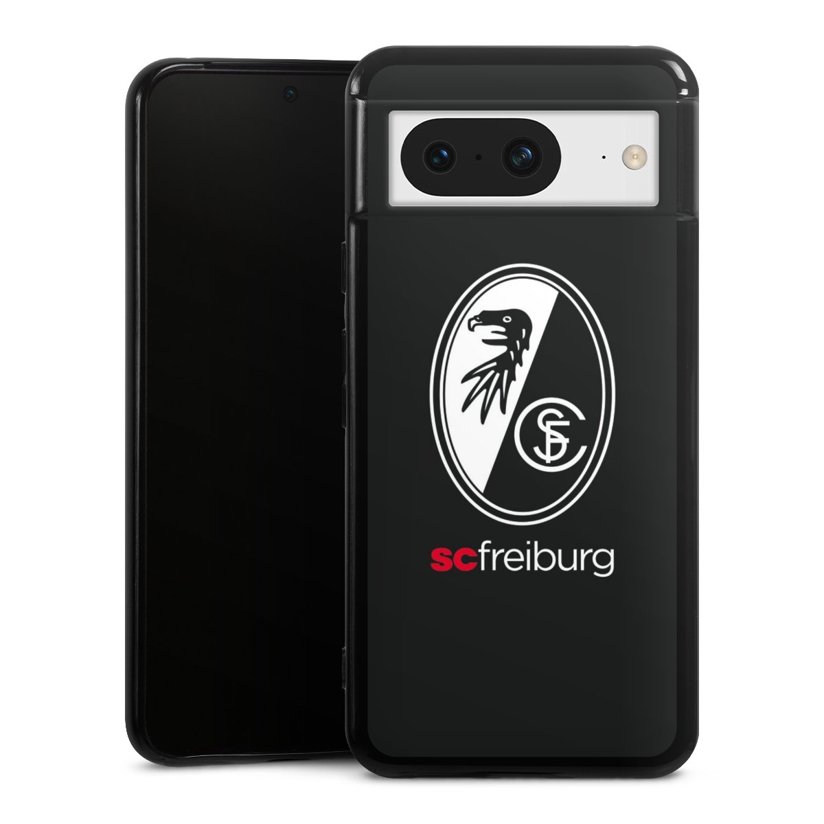 Google Pixel 8 Handy Silikon Hülle Case schwarz Handyhülle Official Licensed Product Sc Freiburg Coat Of Arms