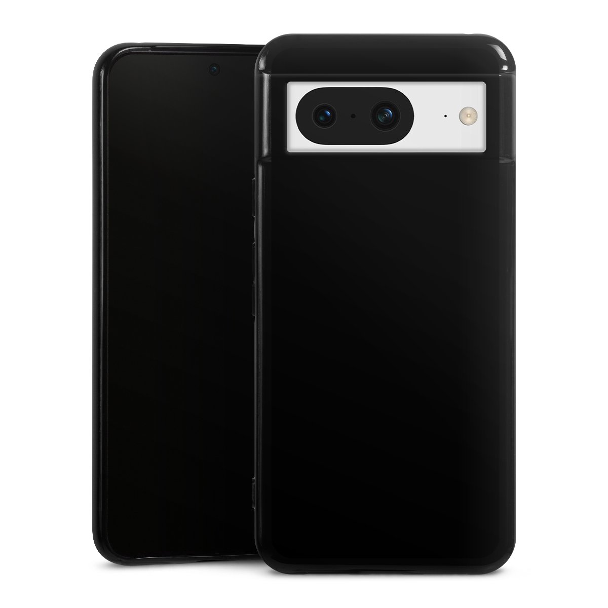 Google Pixel 8 Handy Silikon Hülle Case schwarz Handyhülle Black Colour Unicoloured