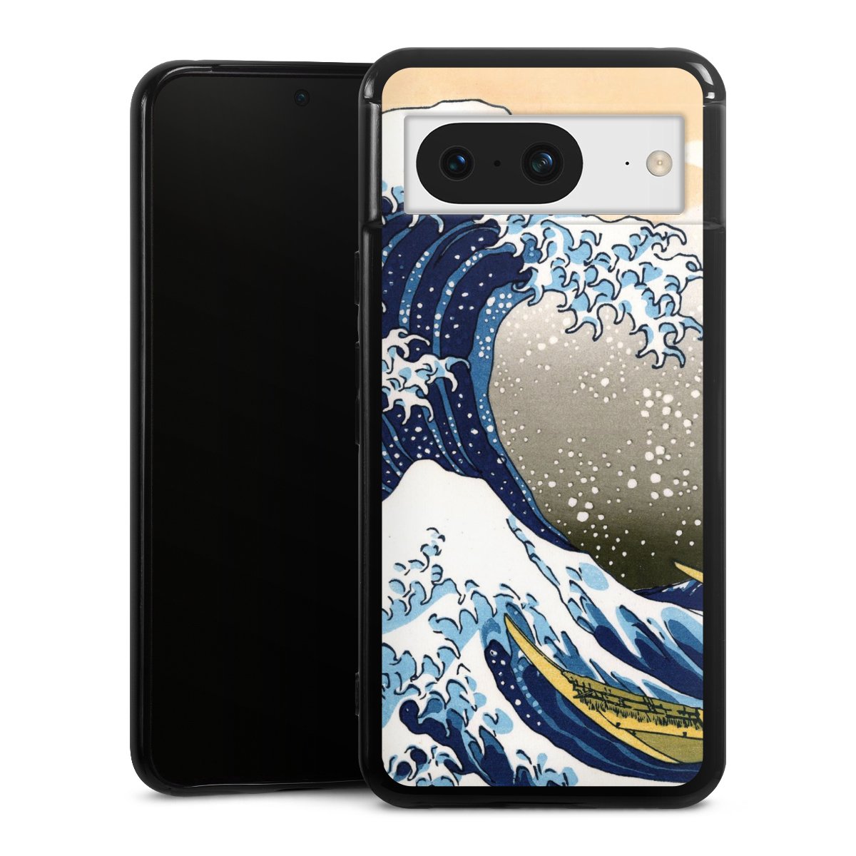 Google Pixel 8 Handy Silikon Hülle Case schwarz Handyhülle Kunst Katsushika Hokusai Die Große Welle Vor Kanagawa