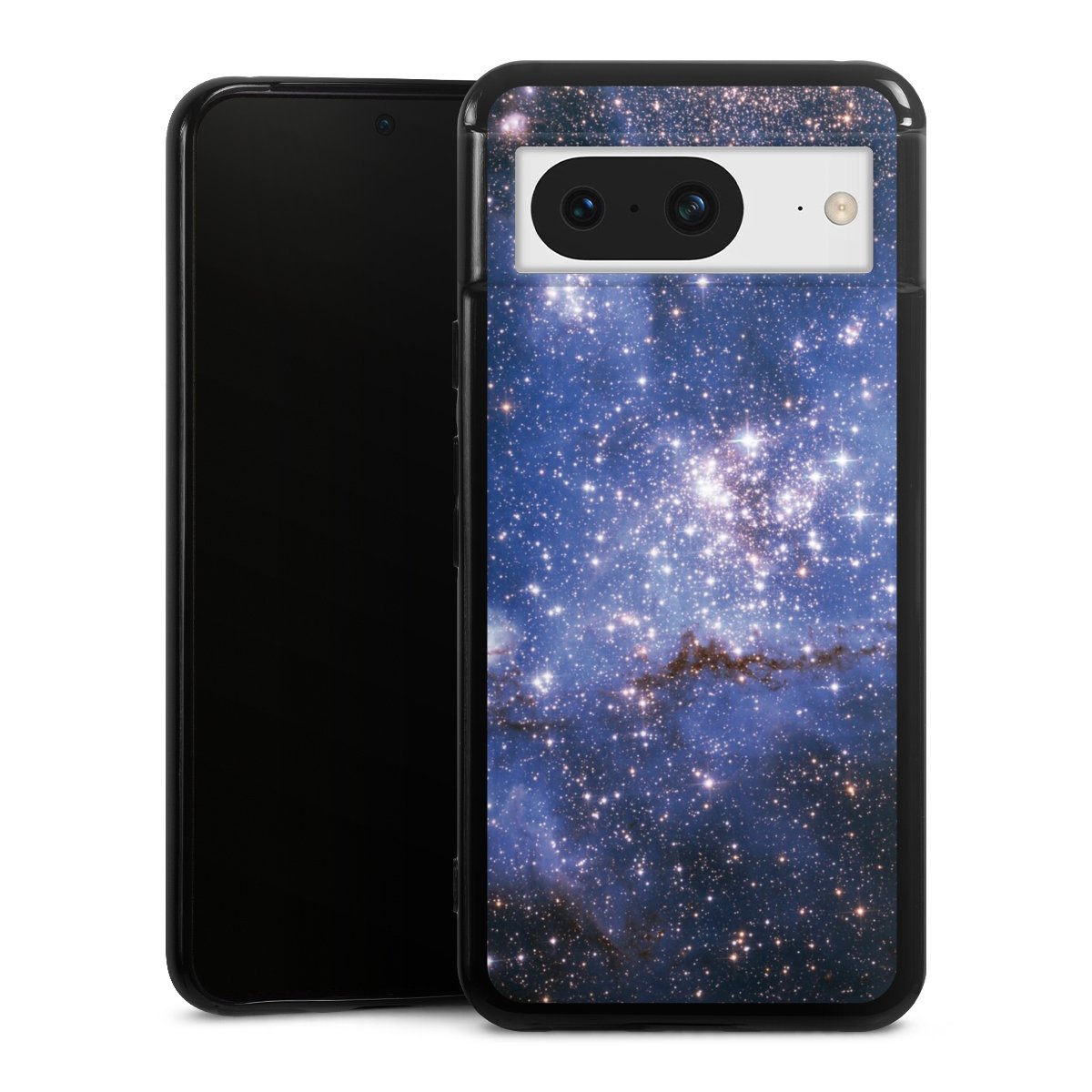 Google Pixel 8 Handy Silikon Hülle Case schwarz Handyhülle Weltall Galaxy Weltraum