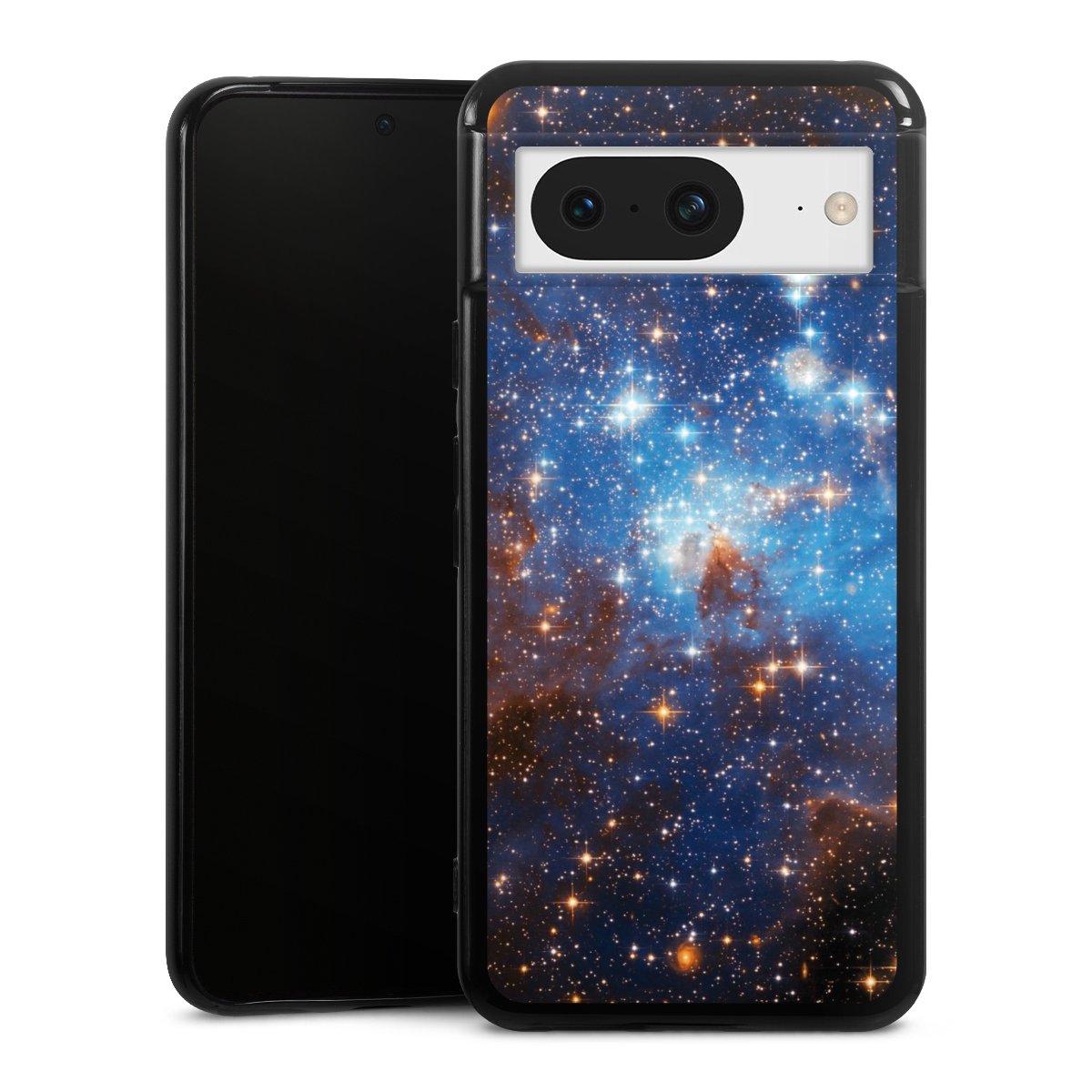 Google Pixel 8 Handy Silikon Hülle Case schwarz Handyhülle Star Weltall Galaxy