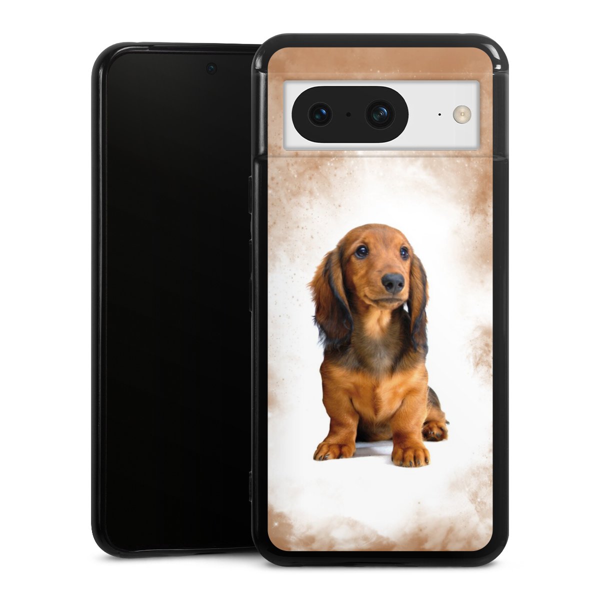 Google Pixel 8 Handy Silikon Hülle Case schwarz Handyhülle Dog Pet Dachshund