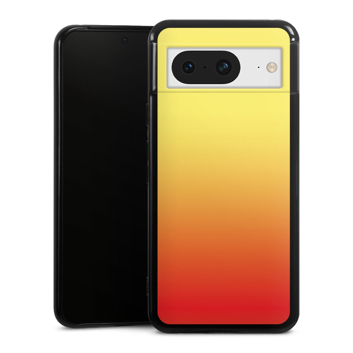 Google Pixel 8 Handy Silikon Hülle Case schwarz Handyhülle Ombre Two-Tone