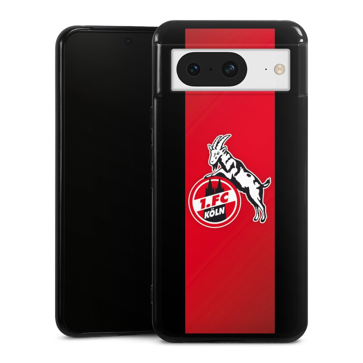 Google Pixel 8 Handy Silikon Hülle Case schwarz Handyhülle Official Licensed Product Billy Goat Hennes 1. Fc Köln