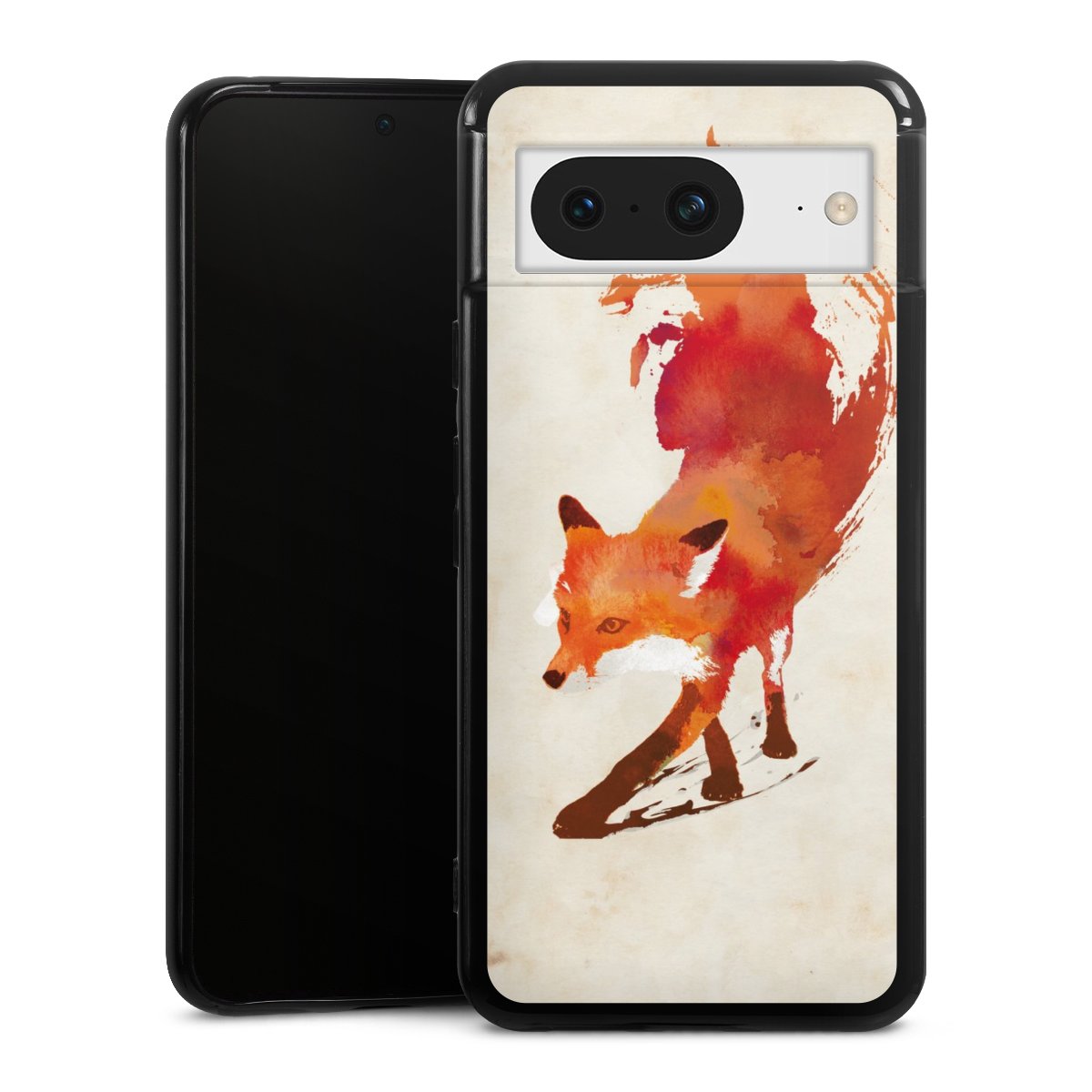 Google Pixel 8 Handy Silikon Hülle Case schwarz Handyhülle Fox Graphic