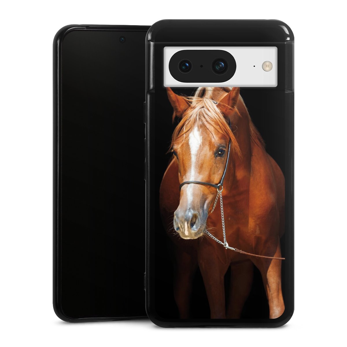 Google Pixel 8 Handy Silikon Hülle Case schwarz Handyhülle Mare Horse Hobby