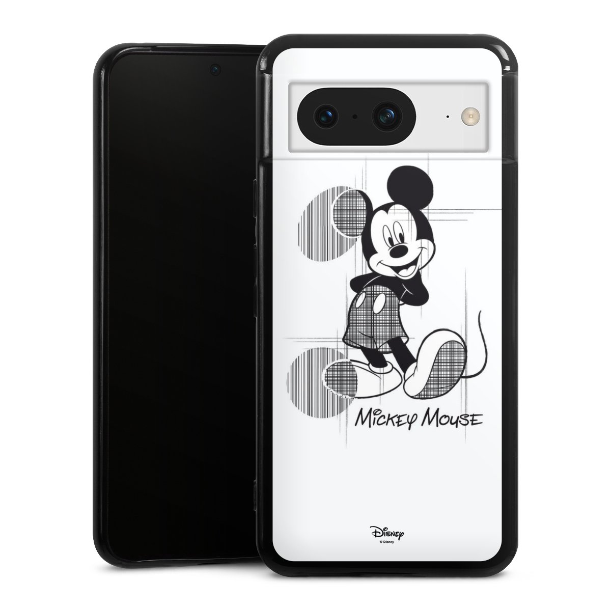 Google Pixel 8 Handy Silikon Hülle Case schwarz Handyhülle Disney Official Licensed Product Mickey Mouse