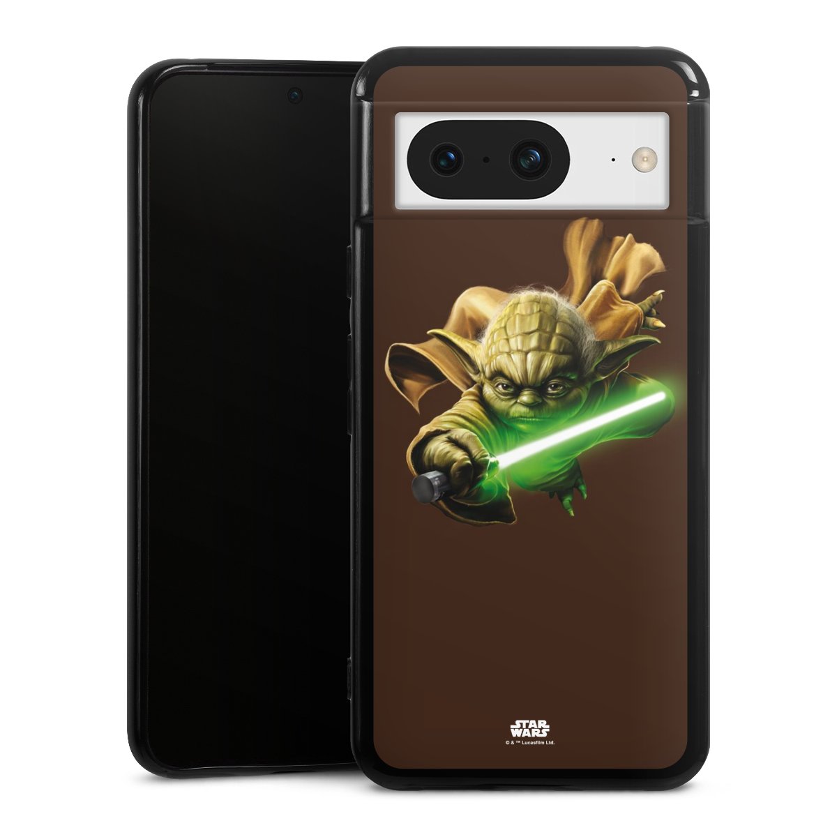 Google Pixel 8 Handy Silikon Hülle Case schwarz Handyhülle Yoda Merchandise Star Wars