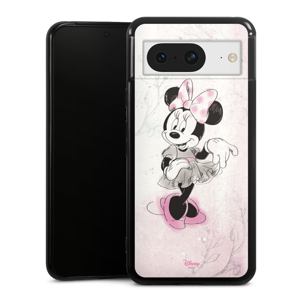 Google Pixel 8 Handy Silikon Hülle Case schwarz Handyhülle Disney Minnie Mouse Vintage