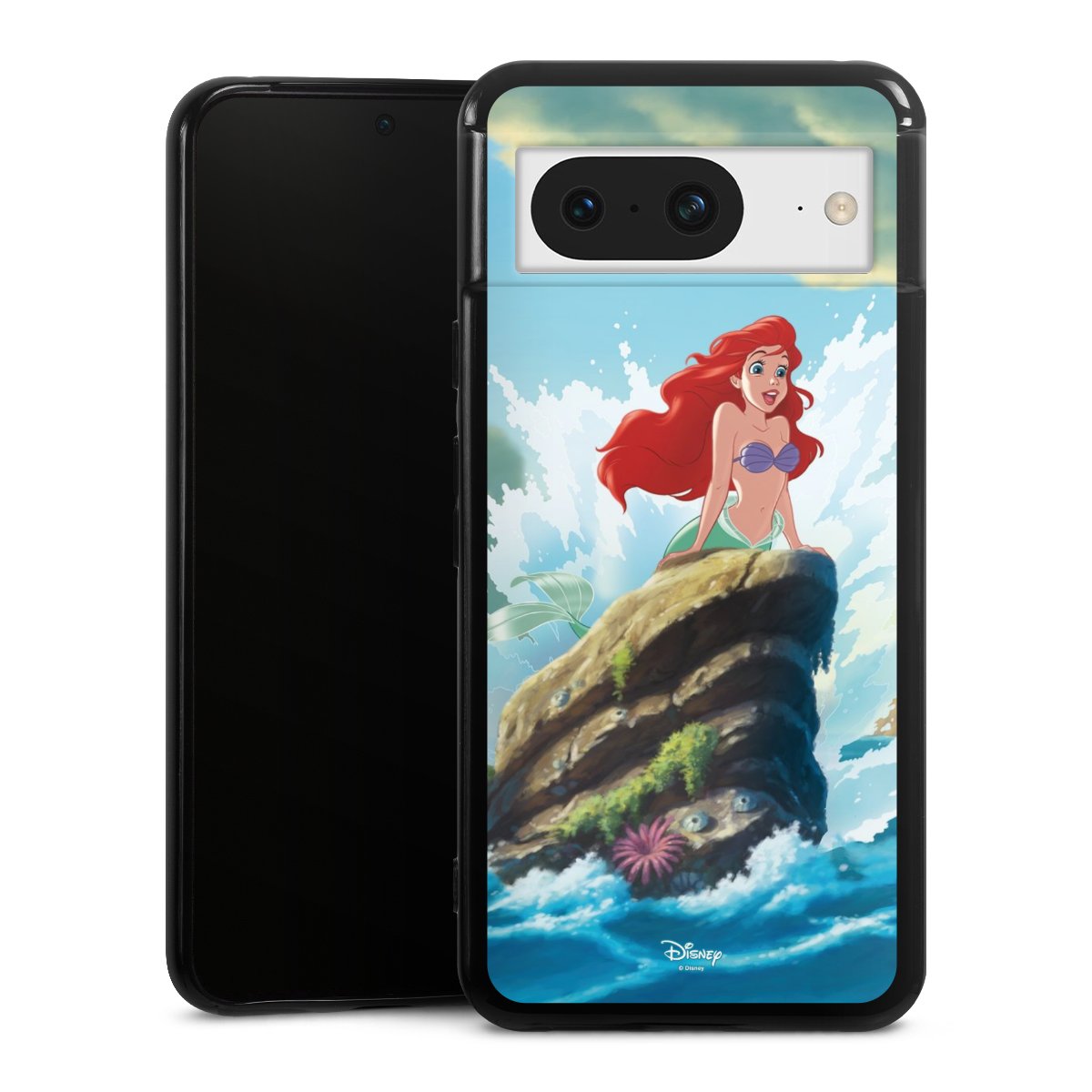 Google Pixel 8 Handy Silikon Hülle Case schwarz Handyhülle Mermaid Arielle Die Meerjungfrau Official Licensed Product