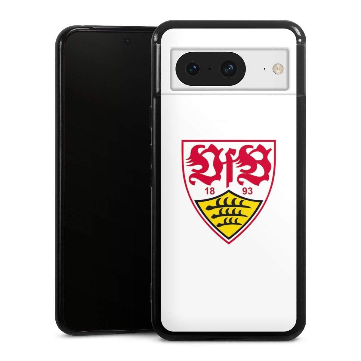 Google Pixel 8 Handy Silikon Hülle Case schwarz Handyhülle Logo Official Licensed Product Vfb Stuttgart