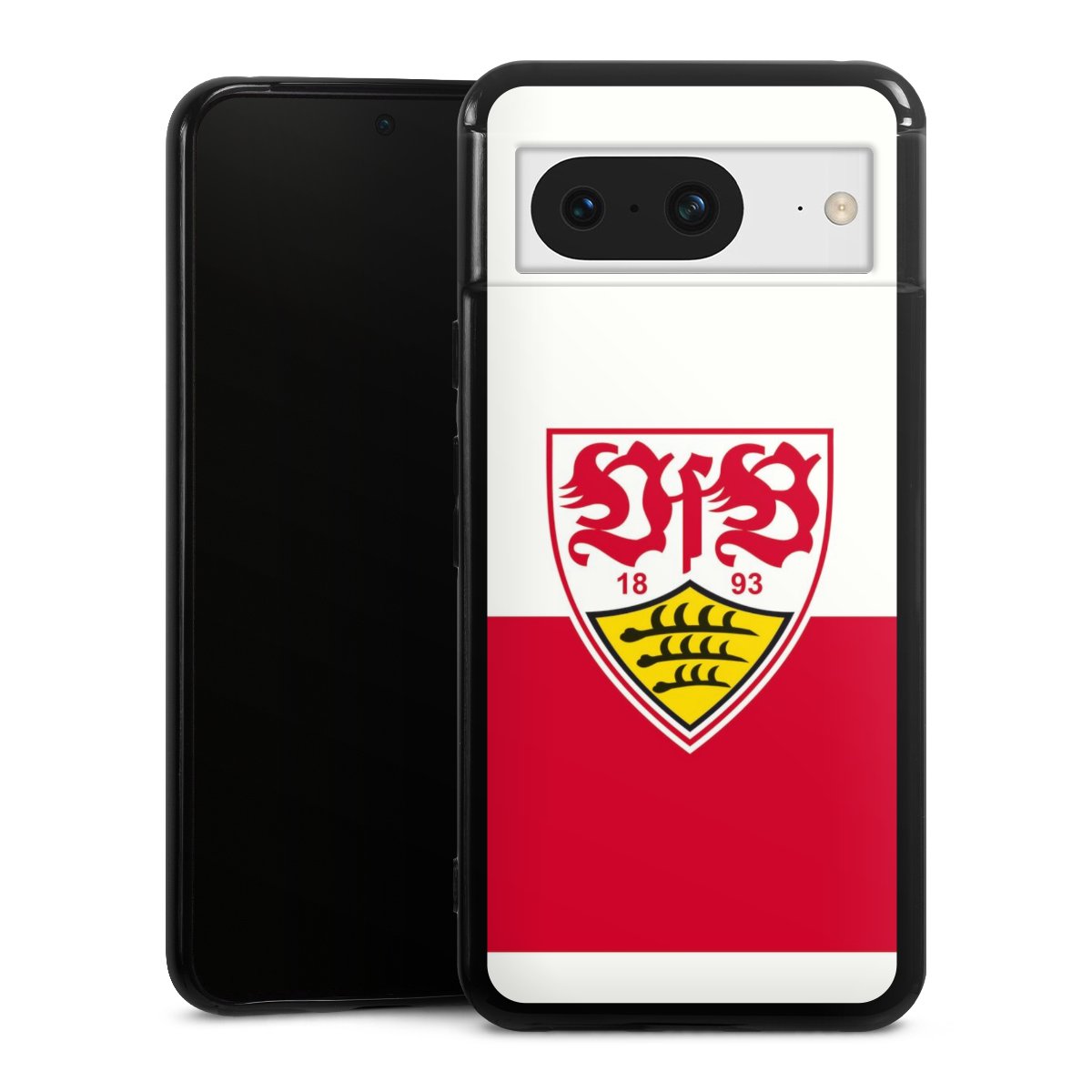 Google Pixel 8 Handy Silikon Hülle Case schwarz Handyhülle Official Licensed Product Logo Vfb Stuttgart