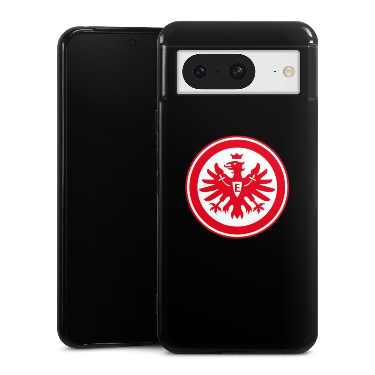 Google Pixel 8 Handy Silikon Hülle Case schwarz Handyhülle Eintracht Frankfurt Sge Eagle