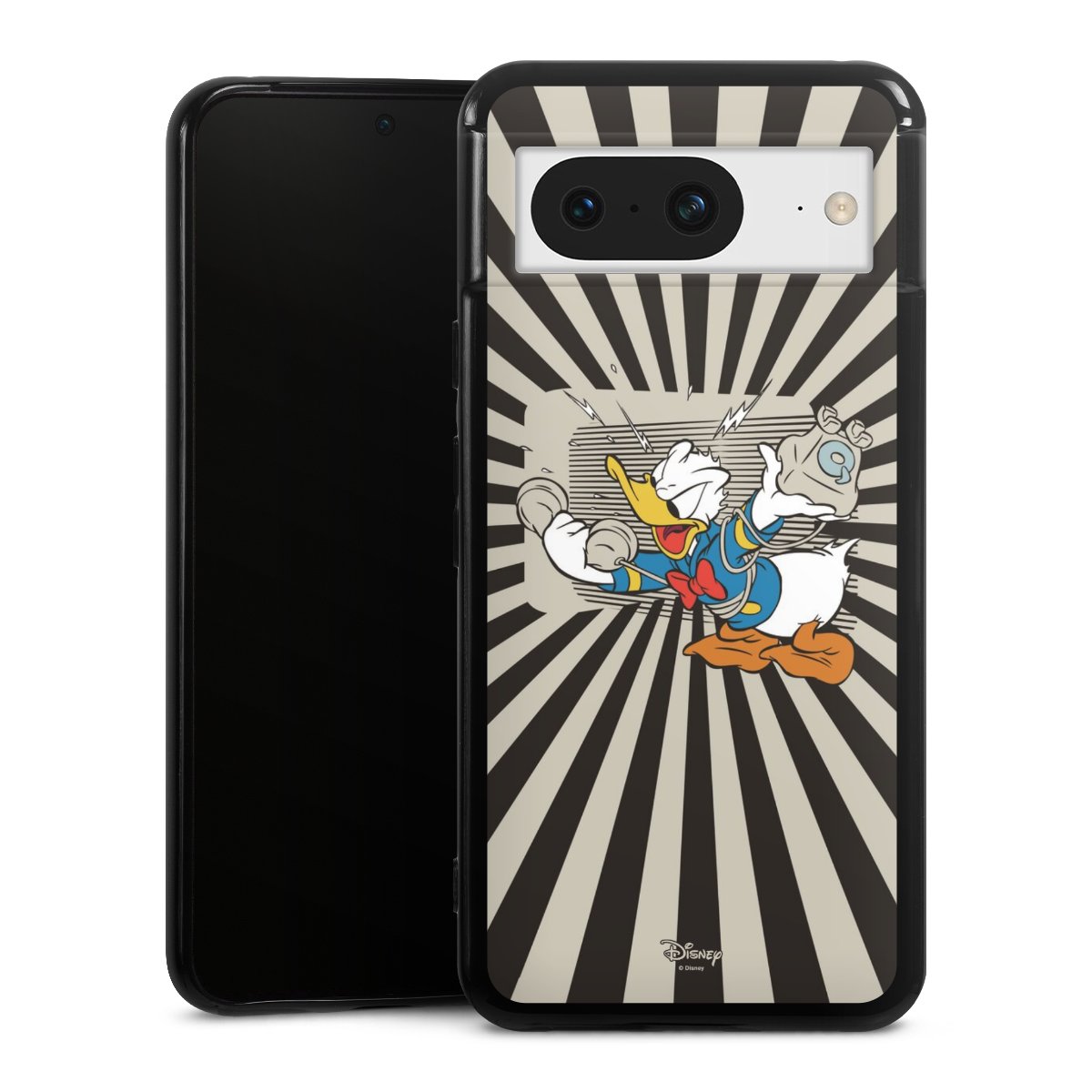 Google Pixel 8 Handy Silikon Hülle Case schwarz Handyhülle Donald Duck Disney Official Licensed Product