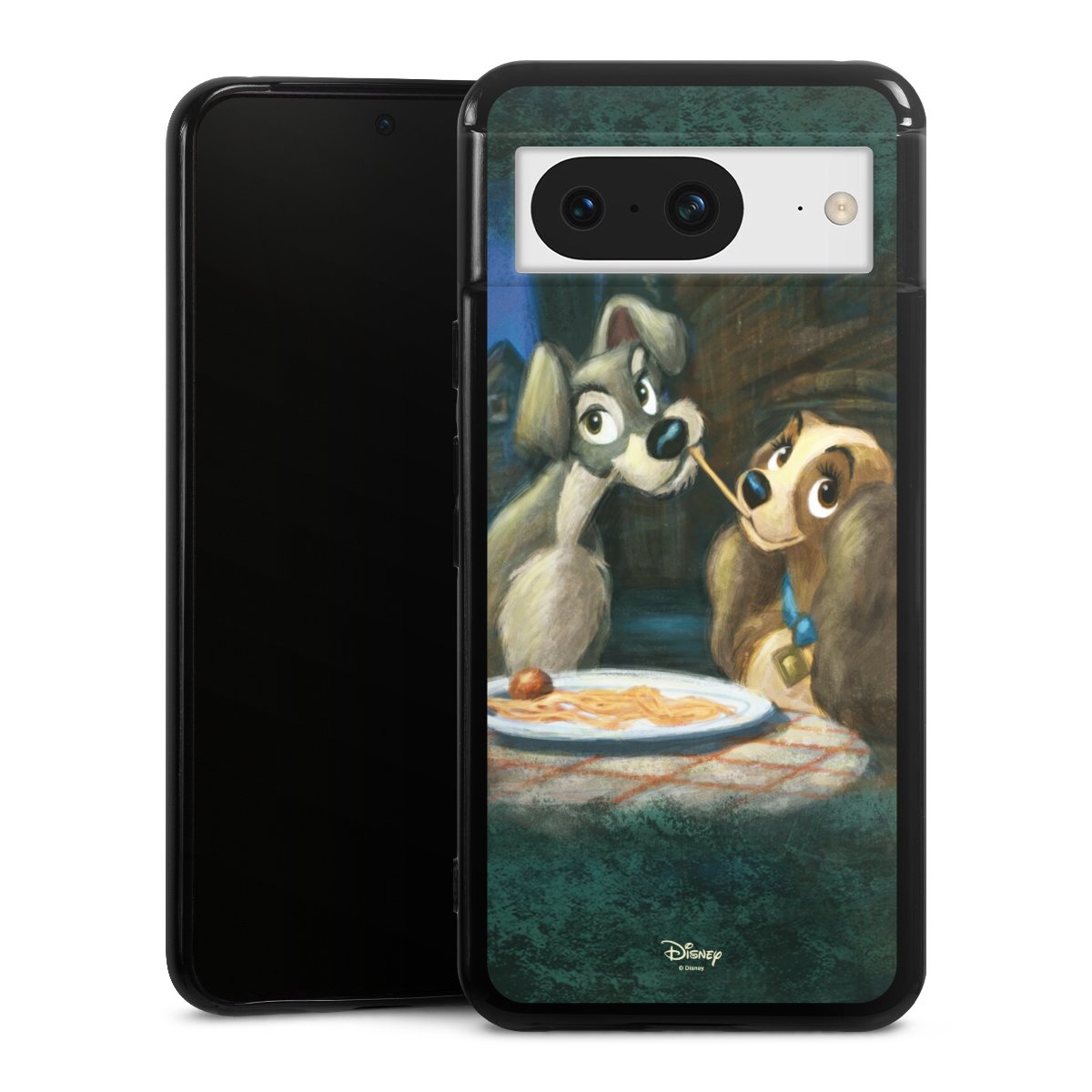 Google Pixel 8 Handy Silikon Hülle Case schwarz Handyhülle Lady And The Tramp Official Licensed Product Disney