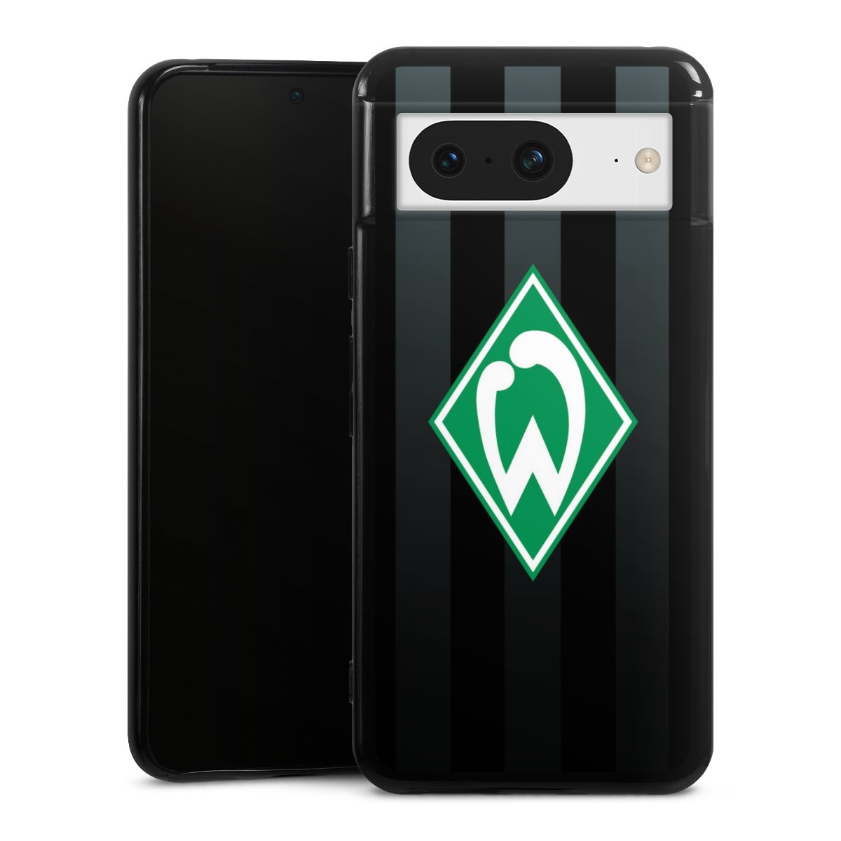 Google Pixel 8 Handy Silikon Hülle Case schwarz Handyhülle Stripes Sv Werder Bremen Official Licensed Product