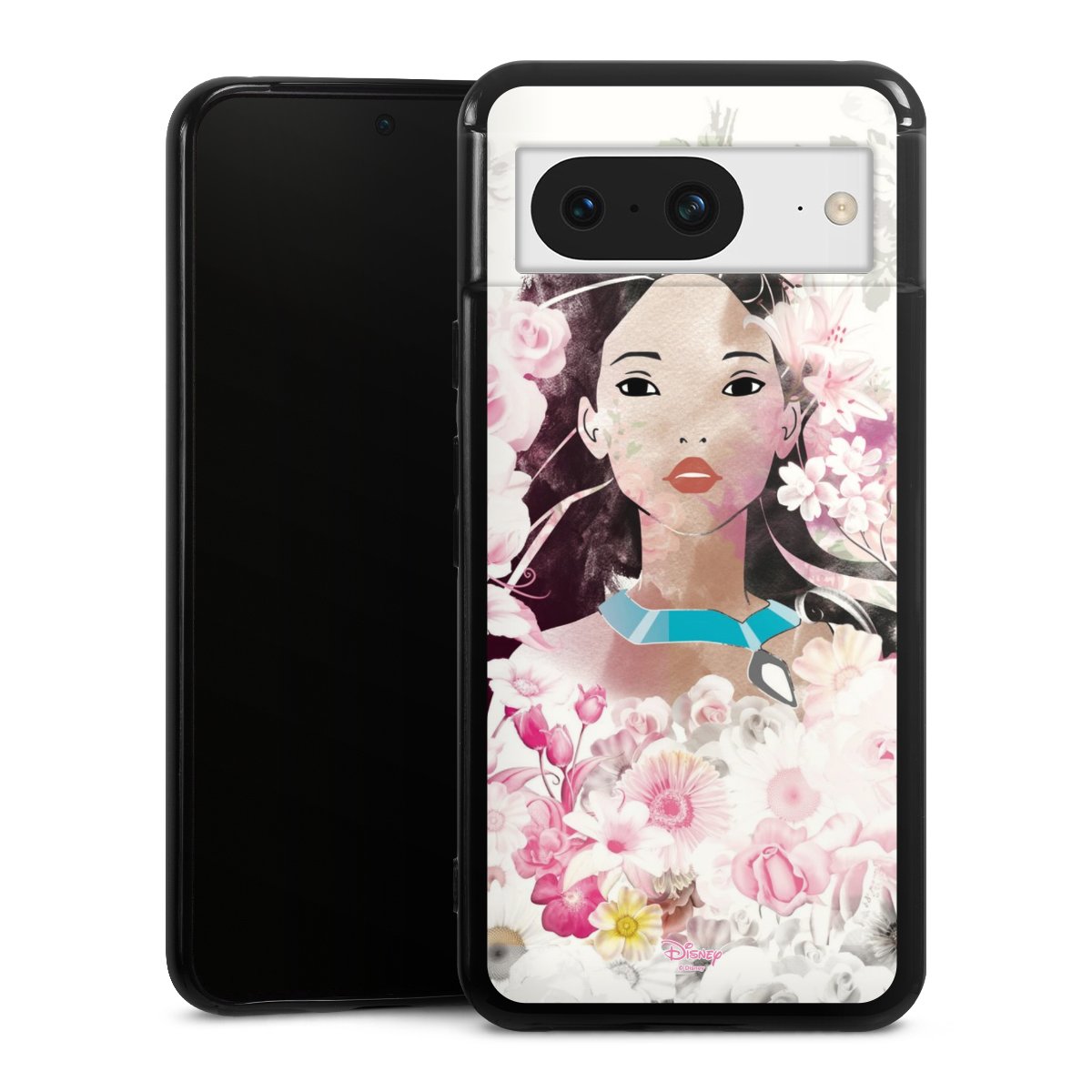 Google Pixel 8 Handy Silikon Hülle Case schwarz Handyhülle Pocahontas Official Licensed Product Disney