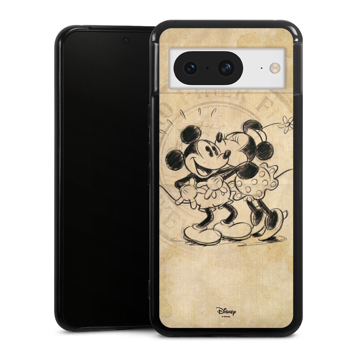 Google Pixel 8 Handy Silikon Hülle Case schwarz Handyhülle Mickey Mouse Vintage Minnie Mouse