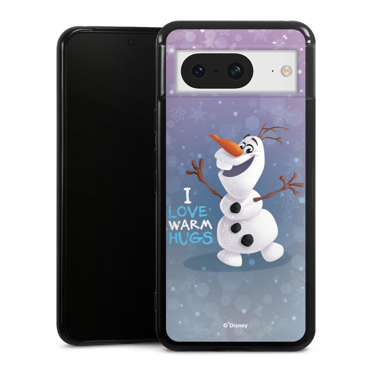 Google Pixel 8 Handy Silikon Hülle Case schwarz Handyhülle Frozen Frozen Olaf Official Licensed Product