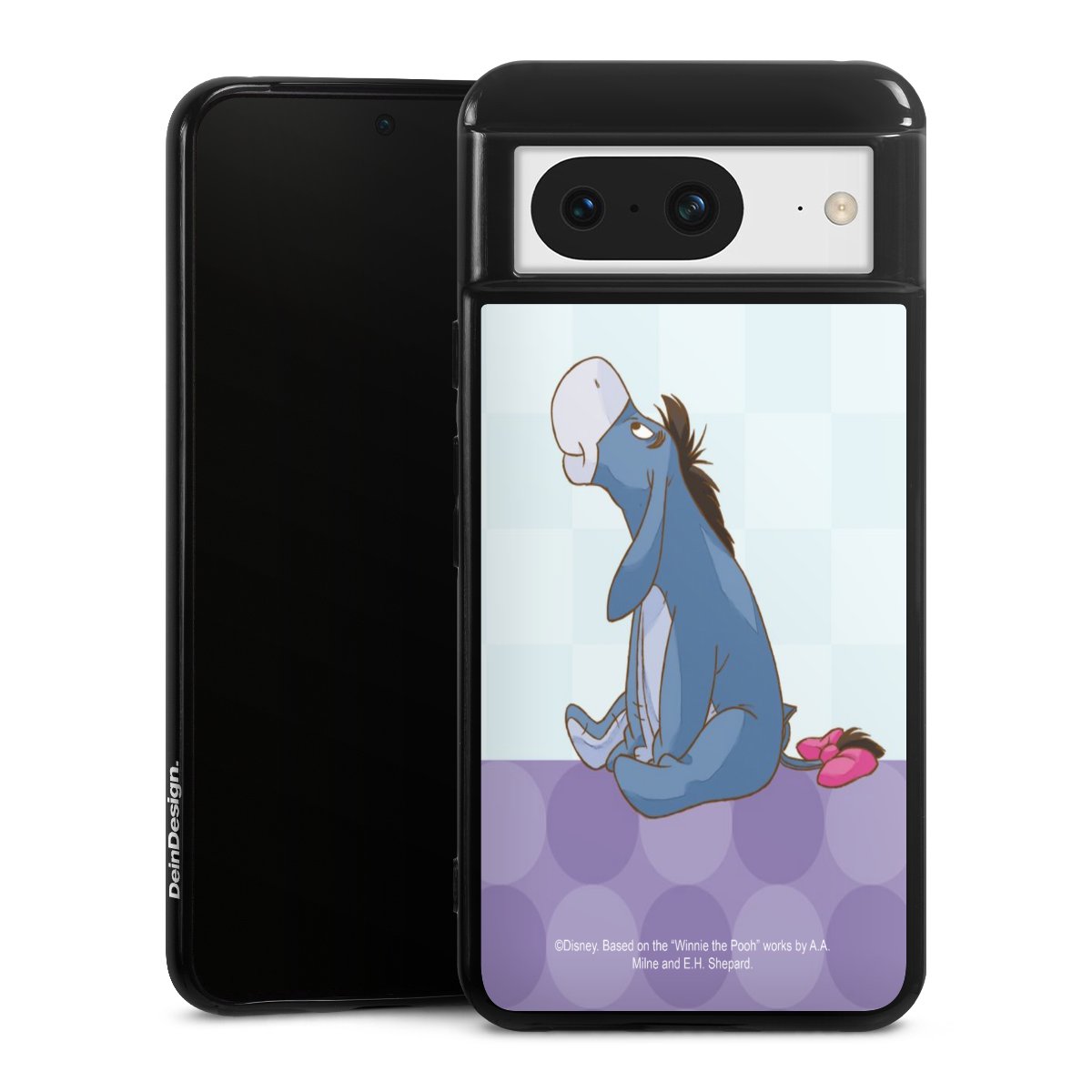 Google Pixel 8 Handy Silikon Hülle Case schwarz Handyhülle Disney Donkey Winnie The Pooh