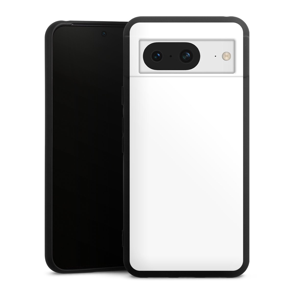 Google Pixel 8 Handy Premium Silikon Hülle Handyhülle schwarz Case Unicoloured Colour White Silikon Premium Case