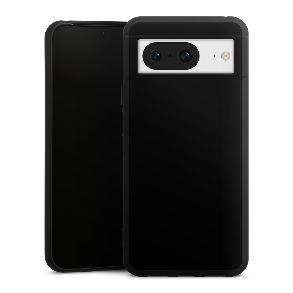 Google Pixel 8 Handy Premium Silikon Hülle Handyhülle schwarz Case Black Colour Unicoloured Silikon Premium Case