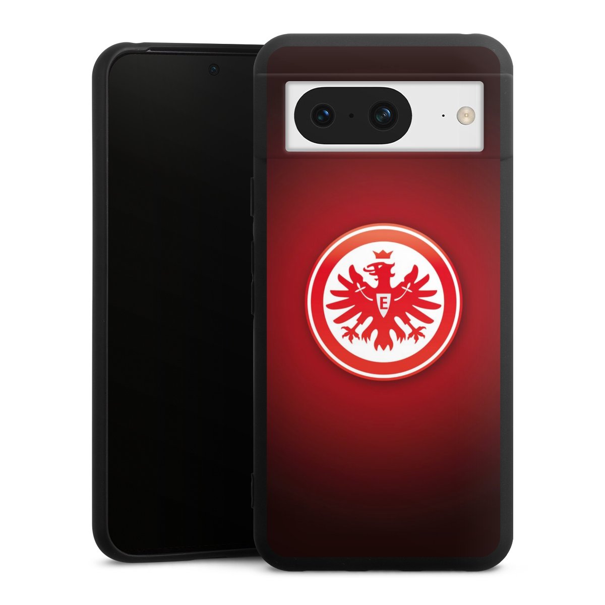 Google Pixel 8 Handy Premium Silikon Hülle Handyhülle schwarz Case Eintracht Frankfurt Official Licensed Product Coat Of Arms Silikon Premium Case