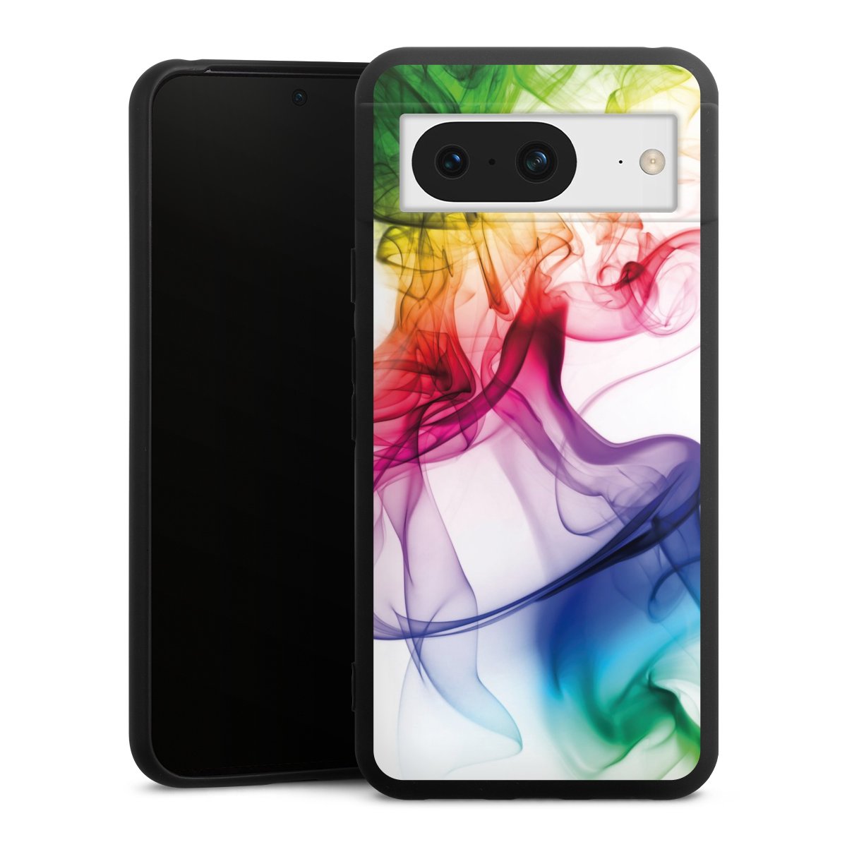 Google Pixel 8 Handy Premium Silikon Hülle Handyhülle schwarz Case Water Colour Rainbow Silikon Premium Case