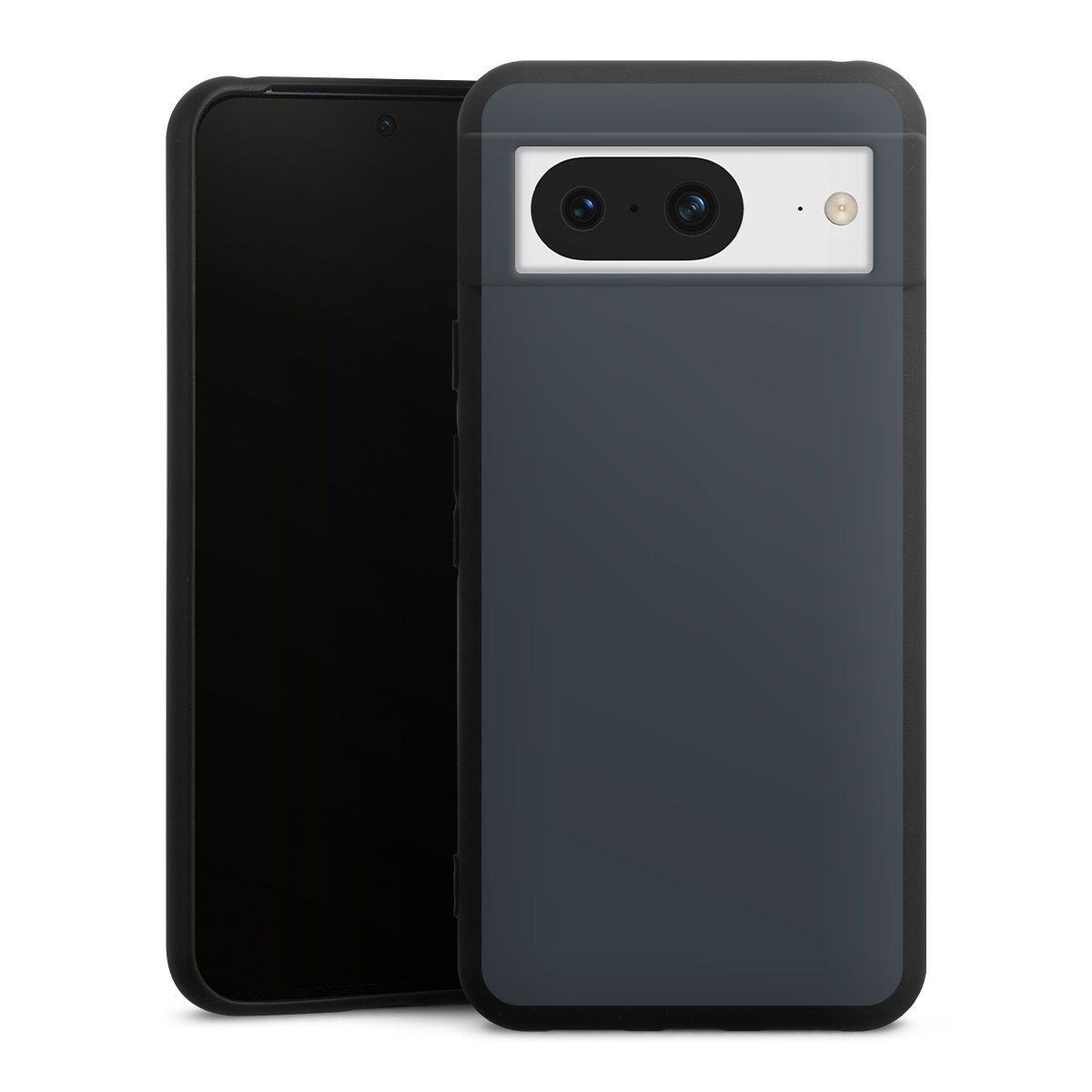 Google Pixel 8 Handy Premium Silikon Hülle Handyhülle schwarz Case Grey Anthracite Unicoloured Silikon Premium Case