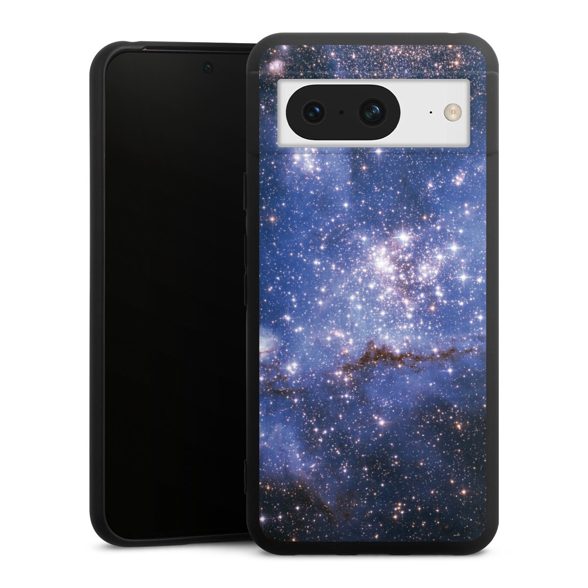 Google Pixel 8 Handy Premium Silikon Hülle Handyhülle schwarz Case Weltall Galaxy Weltraum Silikon Premium Case