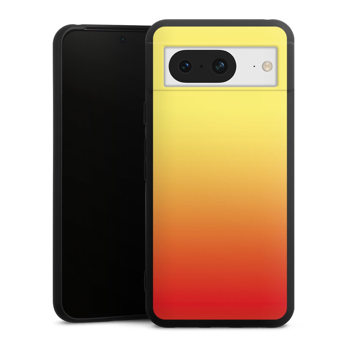 Google Pixel 8 Handy Premium Silikon Hülle Handyhülle schwarz Case Ombre Two-Tone Silikon Premium Case