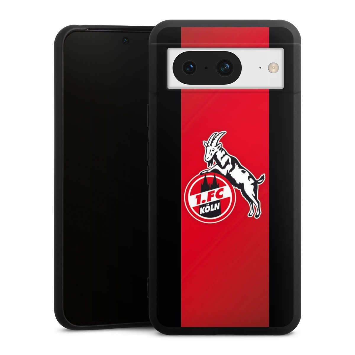 Google Pixel 8 Handy Premium Silikon Hülle Handyhülle schwarz Case Official Licensed Product Billy Goat Hennes 1. Fc Köln Silikon Premium Case