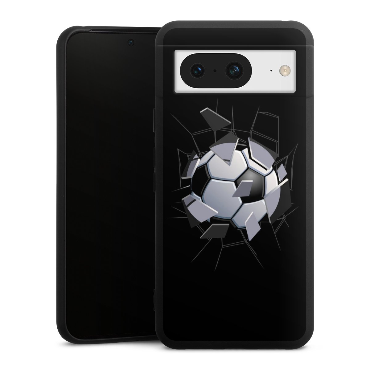 Google Pixel 8 Handy Premium Silikon Hülle Handyhülle schwarz Case Sports Soccer Mosaic Silikon Premium Case